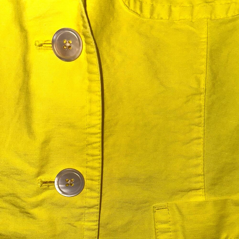 JCrew Linen Blend Bright Yellow 2-Button Blazer Jacket Size 0 - Picture 2 of 13